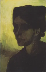 Head of a Young Peasant Woman with Dark Bonnet